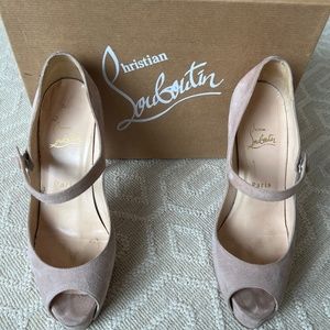 CHRISTIAN LOUBOUTIN ALTA IOWA 120 PINK SUEDE SIZE 38